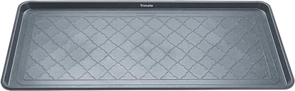 Extra Large All-Weather Boot Tray 40x20 in, Waterproof Shoe Mat with 1.25 in Raised Edge, Recycled Polypropylene Floor Protector for Entryway and Mudroom, Black
