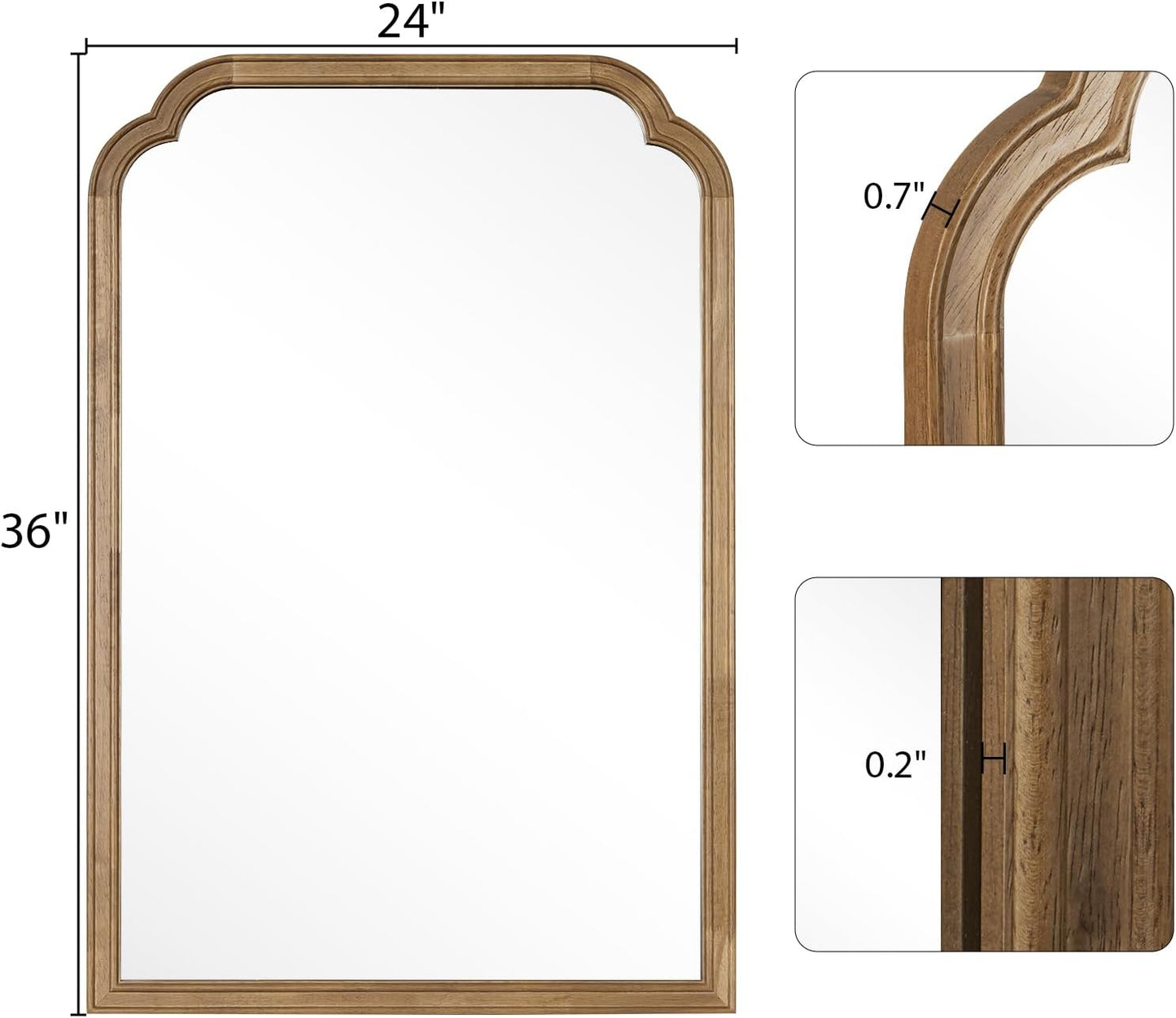 WallBeyond Full Length Mirror Wall Mounted 65"x22", Rustic Wooden Frame Floor Mirror, Large Full Body Mirror for Bedroom, Leaning or Hanging Against Wall, Natural
