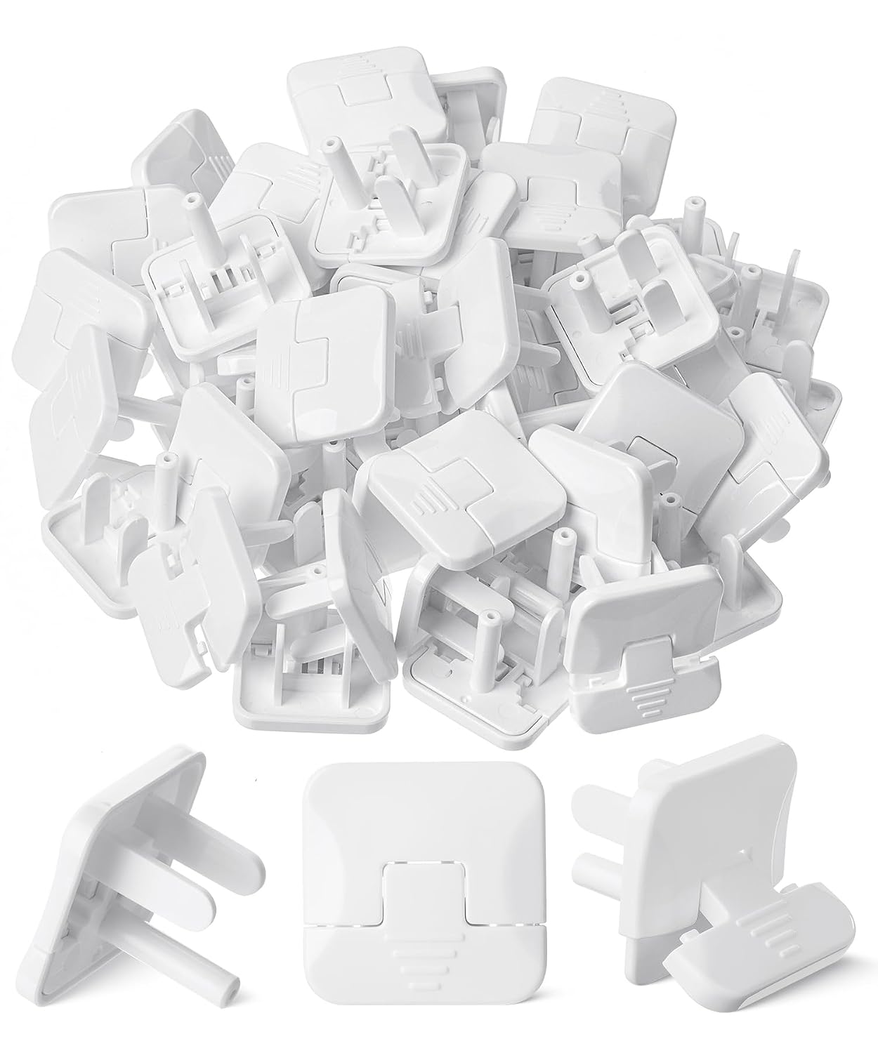 Bates- Outlet Covers Child Proof, 10 Pack, White, 3 Prong Outlet Covers