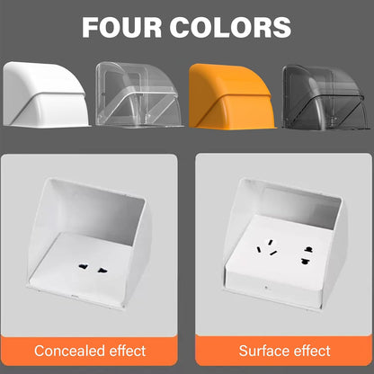 86 Type Outdoor Socket Waterproof Box Plastic Electrical Outlet Cover Wall Mounted Socket Dustproof Box Easy to Install.Transparent Black