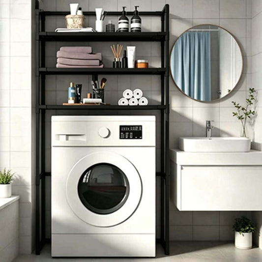 Laundry Room Organizer 3-Tier Freestanding Over Washing Machine Shelf | Black