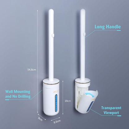 AIR U+ Disposable Toilet Brush, Toilet Bowl Cleaning System with 24 Count Wand Refill, Clean Brush Starter Kit with 1 Toilet Wand, 1 Storage Caddy and 1 Fragrant Tablet (1 + 24)