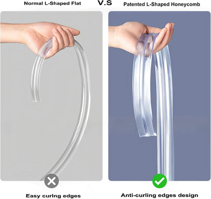 Baby Proofing Edge Protector [0.8" x 6.6FT] + 4 Corner Guards – Clear 3D Molding Silicone Furniture Bumper, Thicker Padding for Tables & Desks, Self-Adhesive, No-Residue, Child Safety Bump Strip