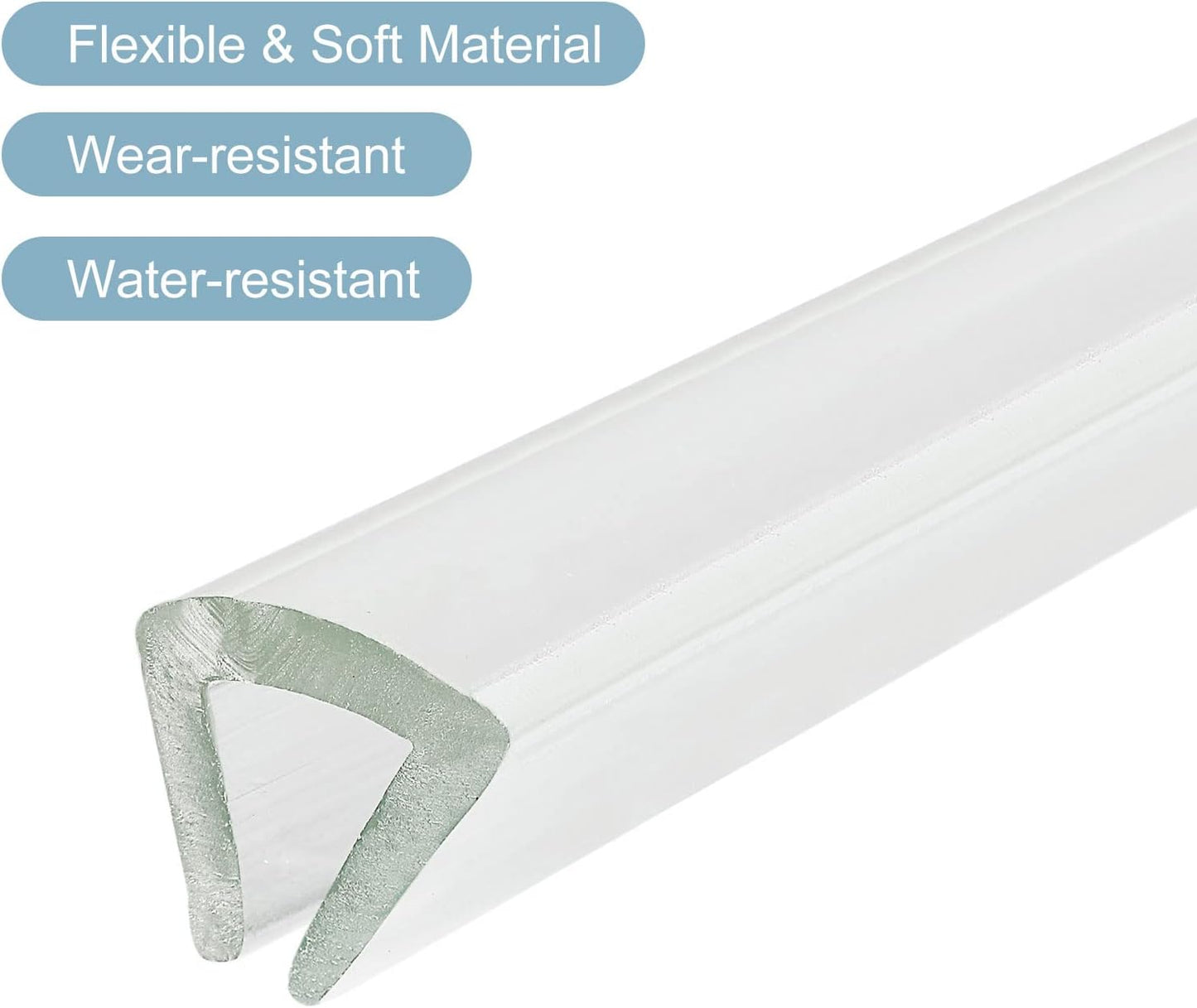 uxcell U Channel Edge Trim, 4.9ft Length Soft Rubber Guard Seal Strip Edge Protector Fit for 1-2mm Edge, (9/32" W x 5/32" H) Clear