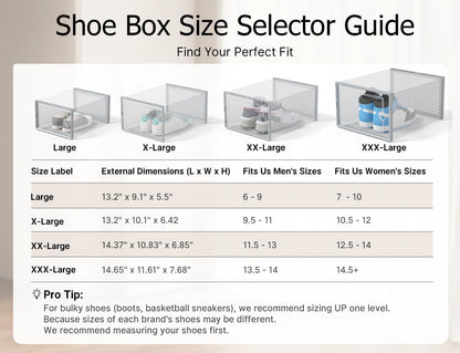 Kuject X-Large Shoe Storage Boxes Organizers for Closet 12 Pack, Fit Size 11,Clear Plastic Stackable Sneaker Containers for Entryway, Space Saving Shoe Rack, Brown
