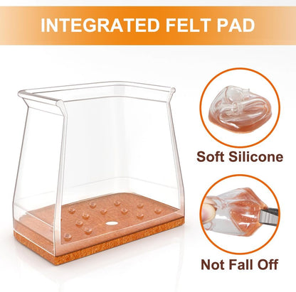 VIUME 24 Pcs Chair Leg Floor Protectors for Hardwood Floors Silicone Covers Felt Pads Furniture Leg Caps Anti-Scratch Reduce Noise Fit (1-5/16" to 2")