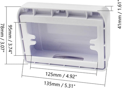Fielect Weatherproof in Use Outlet Cover Plug Receptacle Protector for Retrofit Siding Construction White 120 Type 137x145x48mm 3Pcs