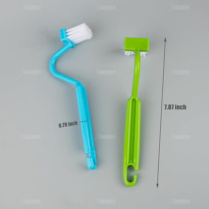 AUEAR, 4 Pack Plastic Curved Small Toilet Brushes Cleaning for Edges Corner Crevices