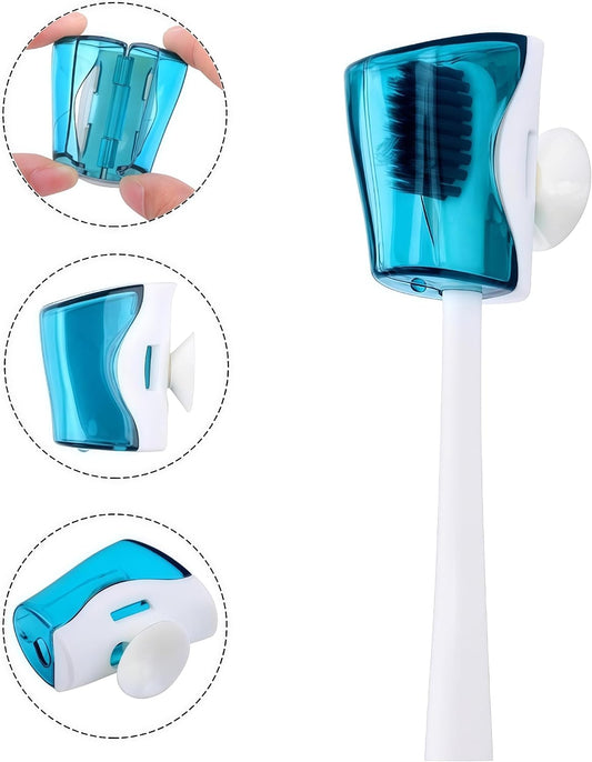 3 Pcs Toothbrush Head Covers, Portable Wall-Mounted Toothbrush Holder with Suction Cup Cover, Tooth Brush Cover Cap for Travel, Home & Outdoor