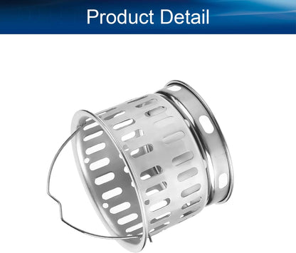 2PCS Sink Strainer Basket with Handle 3.03 inch Diameter Deep Cup with Handle Sink Drain Strainer Stainless Steel for Kitchen Sinks Tank