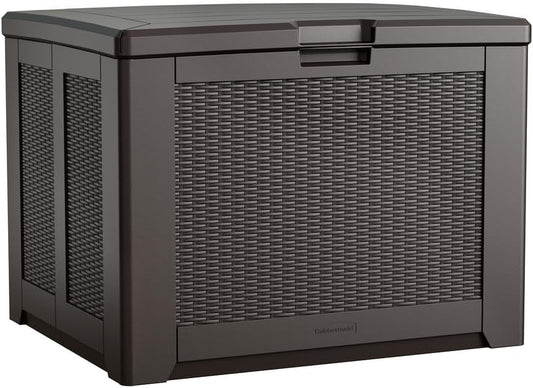 Rubbermaid Extra Large Resin Outdoor Storage Deck Box (134 Gal), Weather Resistant, Black, Deck Organization for Home/Backyard/Pool Chemicals/Toys/Garden Tools/Porch/Patio Cushions