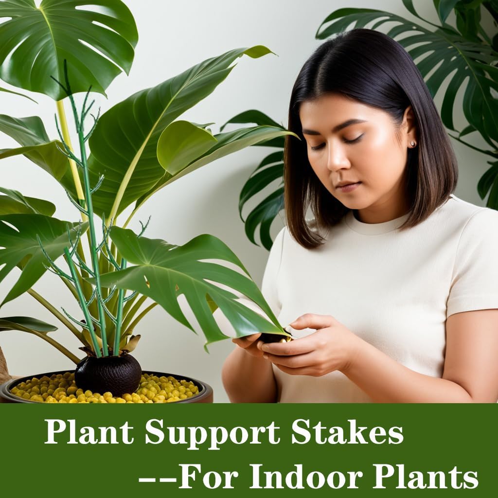 Monstera Plant Support Stakes, 8 Pack Stackable Garden Trellis Climbing Plant Support Structures with Extension Poles for Indoor Outdoor Potted (39.4''- 8 Pack)