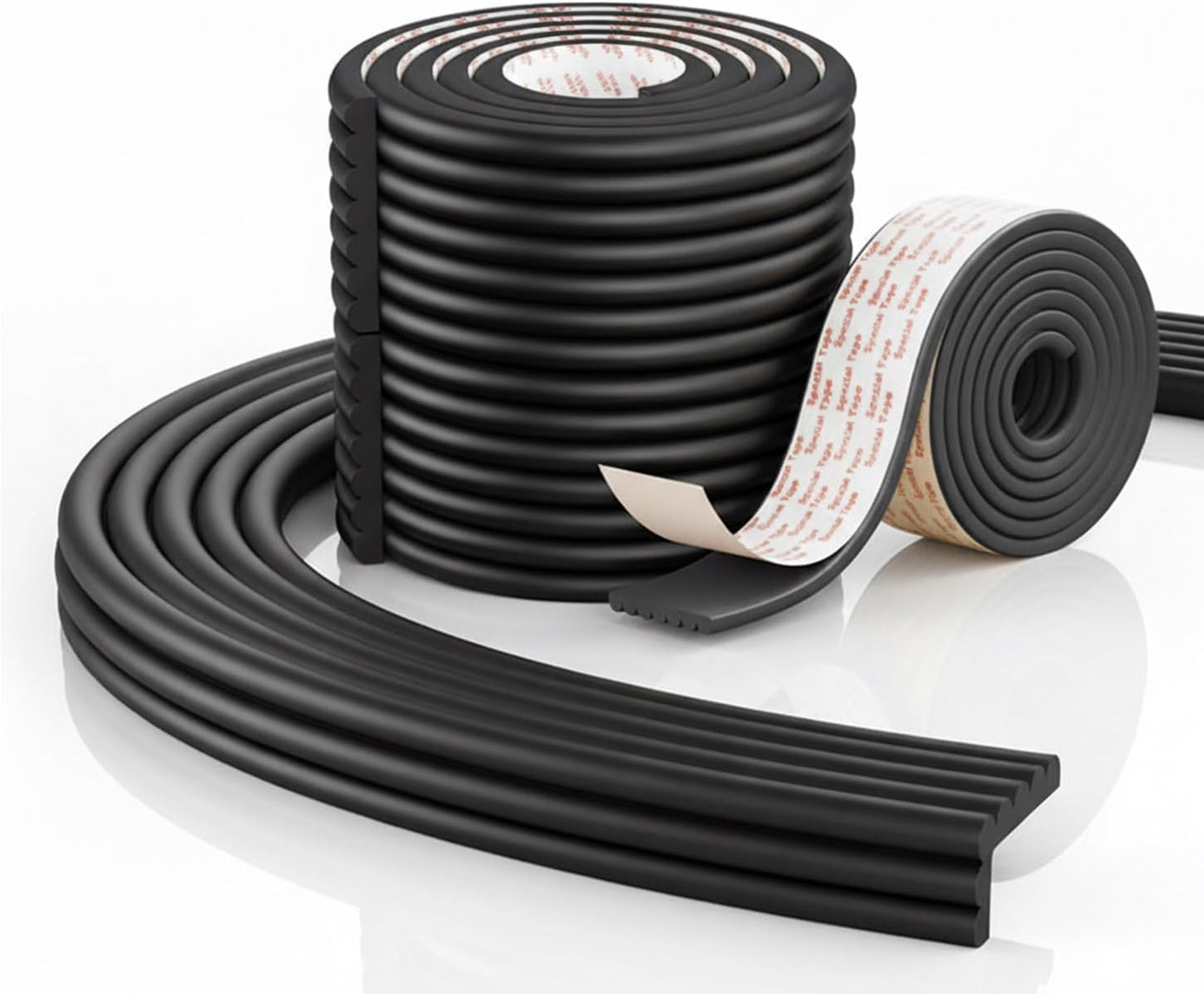 Baby Proof Corners and Edges, 6.5 Ft Self - Adhesive Edge Protector for Baby, Soft NBR Rubber Foam Padding, Furniture, Sharp Edge Safety Corner Edge Bumper Guard-Black