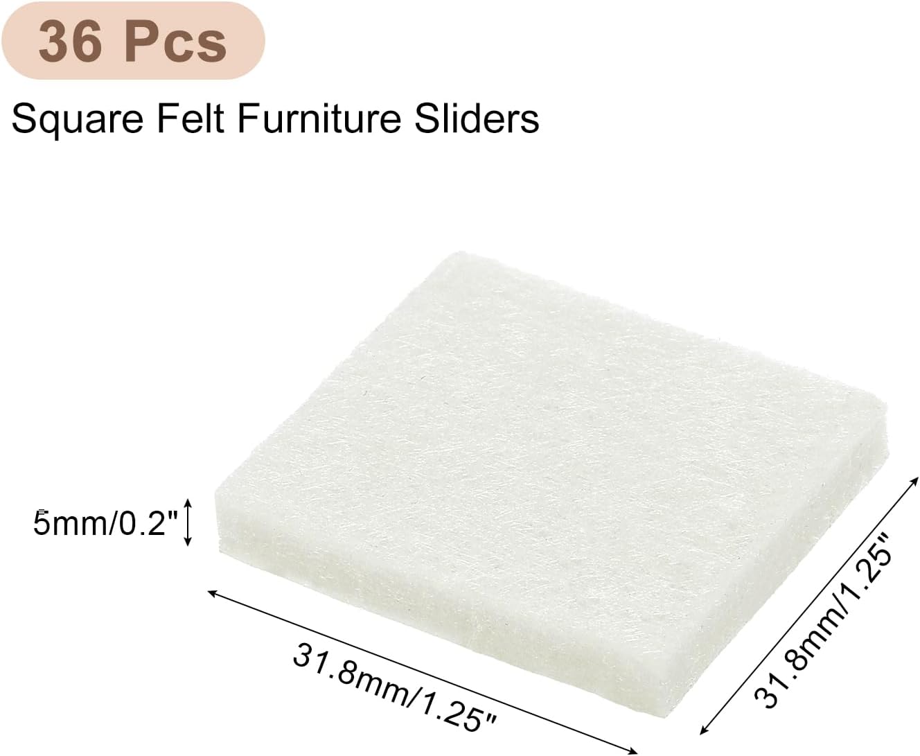 uxcell Furniture Pads, 36Pcs 1.5" - Square Self Adhesive Felt Furniture Pads, Floor Protectors for Furniture Feet Chairs Legs Hardwood Floors (Black)