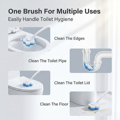 2 Pack Disposable Toilet Bowl Brush and Holder, Toilet Cleaning System-2 Toilet Bowl Wand, 2 Storage Caddy&96 Toilet Brush Refills Wall-Mount Toilet Brush for Effective Deep Scrub Toilet