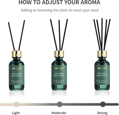 Airkeep Reed Diffuser Oil Set with Reed Sticks,Vanilla Aromatherapy Oil Scent Diffuser for Home Office Bathroom Decoration Perfume and Gifts 3.38 oz/100ml