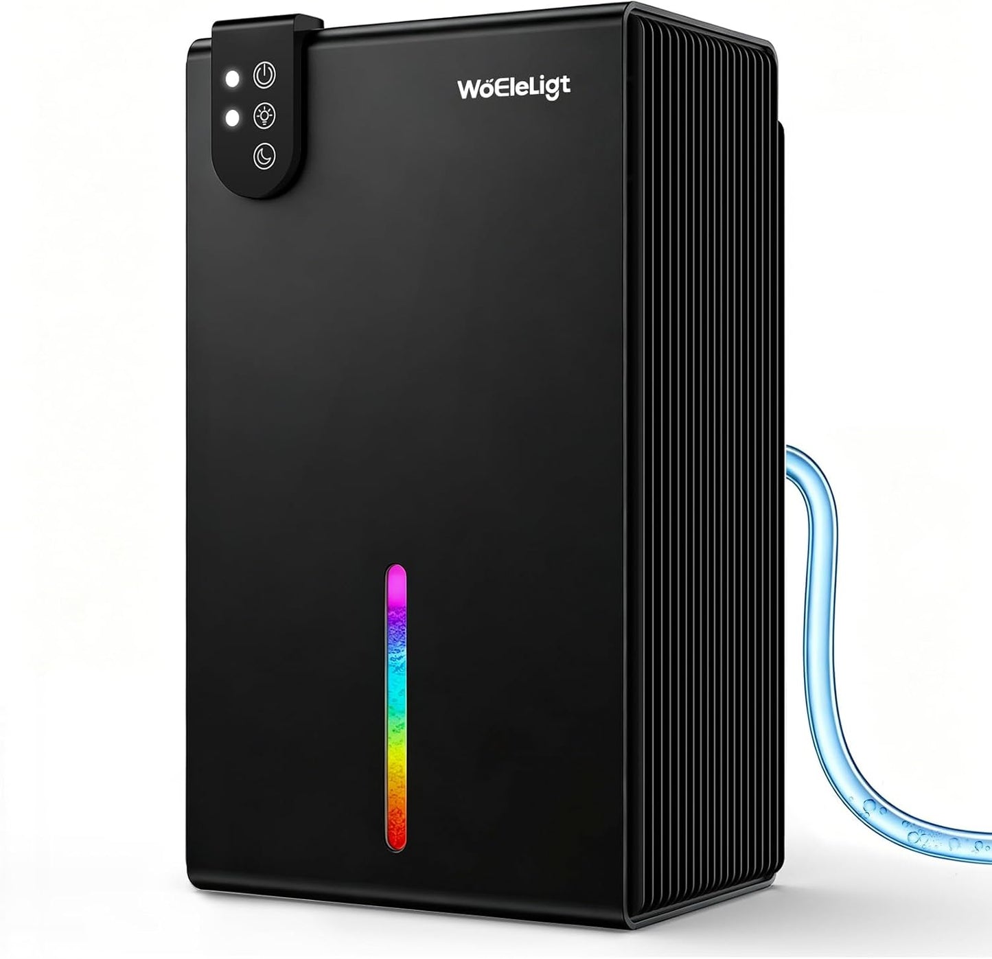 98 OZ Small Dehumidifier for Home 1000 Sq Ft, Quiet Dehumidifier with Drain Hose, Auto Shut-Off, Sleep Mode, 7-Color Light for Basement, Bedroom, Bathroom, Closet, RV (Sliver White)