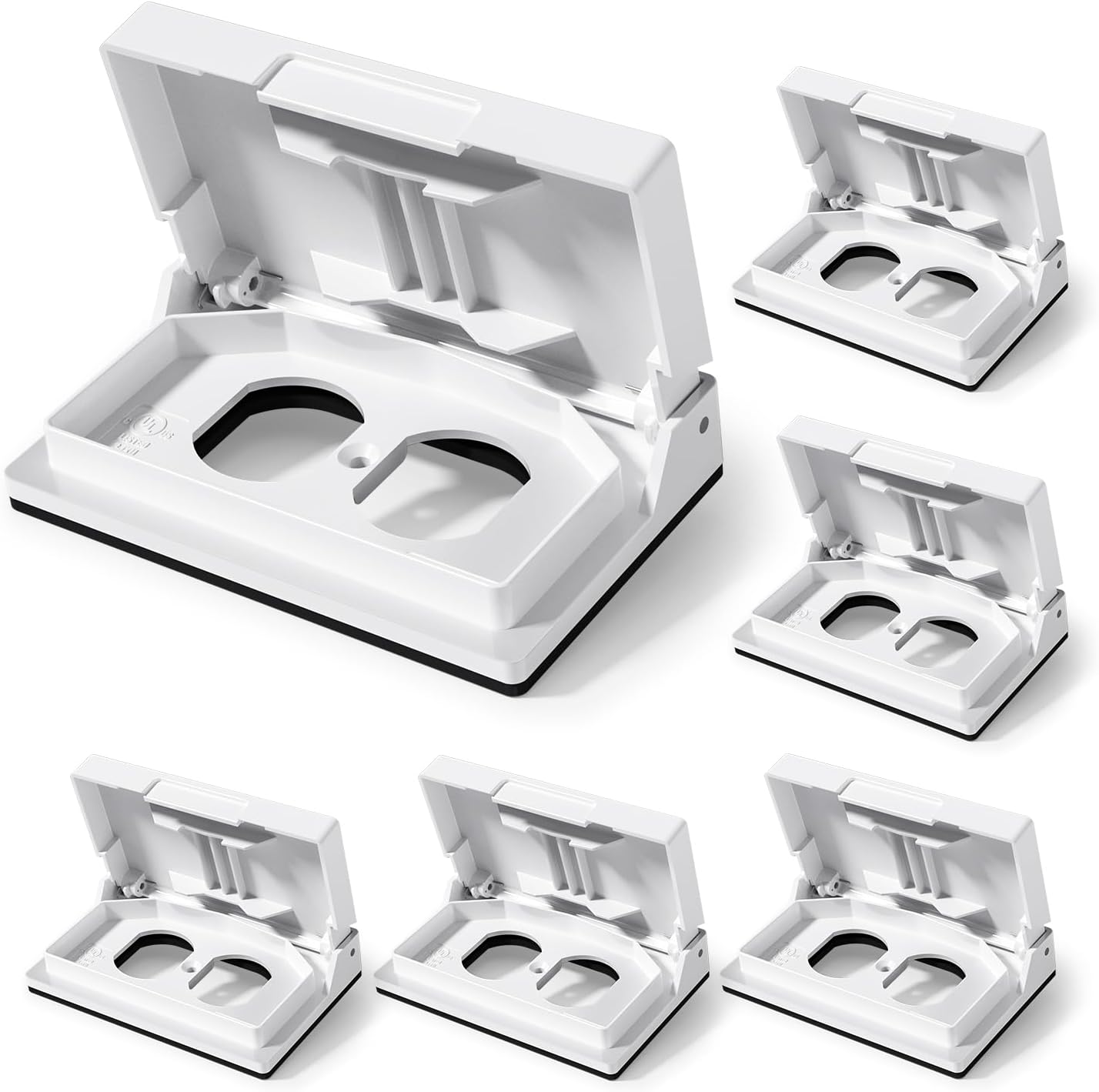 ELEGRP Horizontal Outdoor Cover for Duplex Receptacles, 2-Hole Weatherproof Wall Plate, Outdoor Electrical Outlet Cover, Standard Size 1-Gang 4.55” x 3.02”, Thermoplastic, 1 Pack, Grey