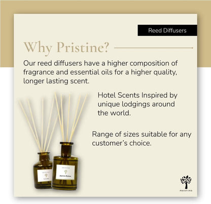 PRISTINE Swiss Château/Inspired by Hilton Reed Diffuser - Home & Bathroom | Fresh Cut Rose, Tangerine, Cedarwood Oil Reed Diffuser Set | Oil & Reed Diffuser Sticks, Home & Office Decor, Fragrance Gift