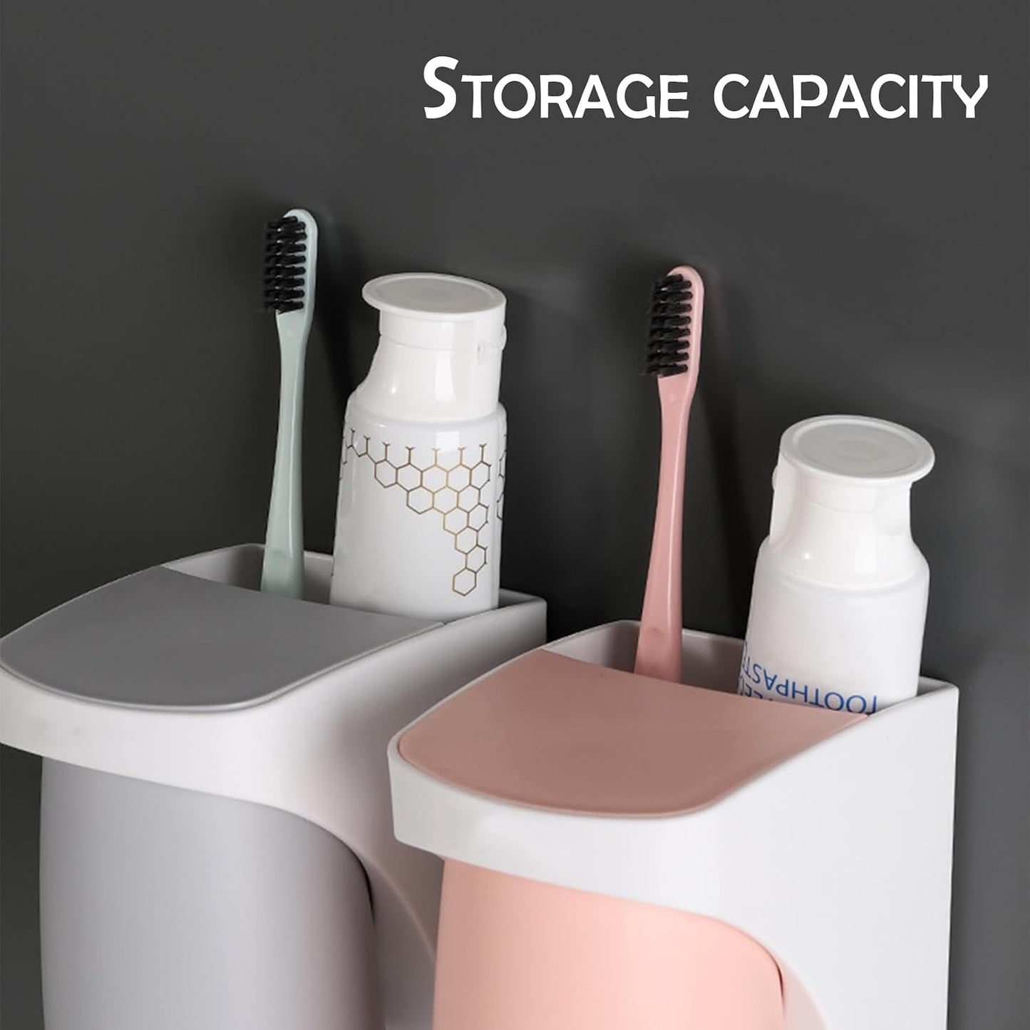 Magnetic Toothbrush Holder,sgzscl Flexible Wall Mounted Cup Water Drain Space Saving Storage Suction Organizer for Bathroom