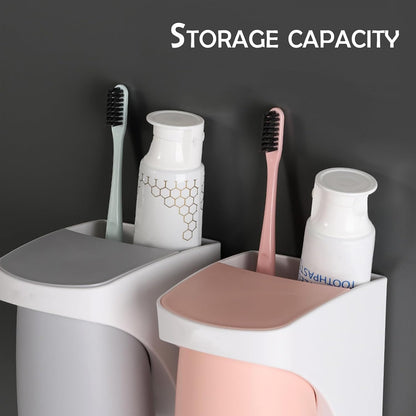 Magnetic Toothbrush Holder,sgzscl Flexible Wall Mounted Cup Water Drain Space Saving Storage Suction Organizer for Bathroom