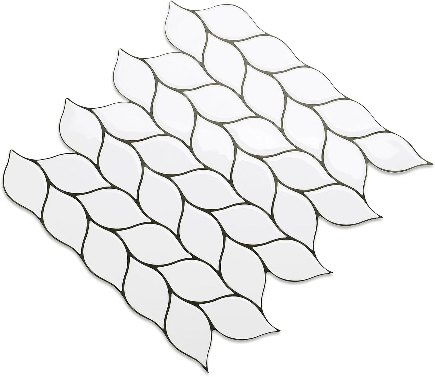 Tilingview 10 Pcs Vinyl Leaf Peel and Stick Tile for Kitchen Backsplash, Premium Self-Adhesive Tiles Plastic Wall Stickers Art Mosaics (Blue Gray)
