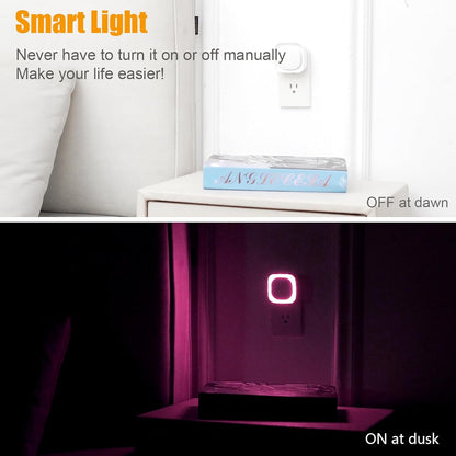 YUNLEX 2 Pack Red Night Light with Dusk to Dawn Sensor, Eye-Care Reflected Glow, 0% Blue Light True Red LED, 3-Level Brightness, Auto On/Off, Plug-in Nightlight for Sleep, Kids, Bedroom, Bathroom