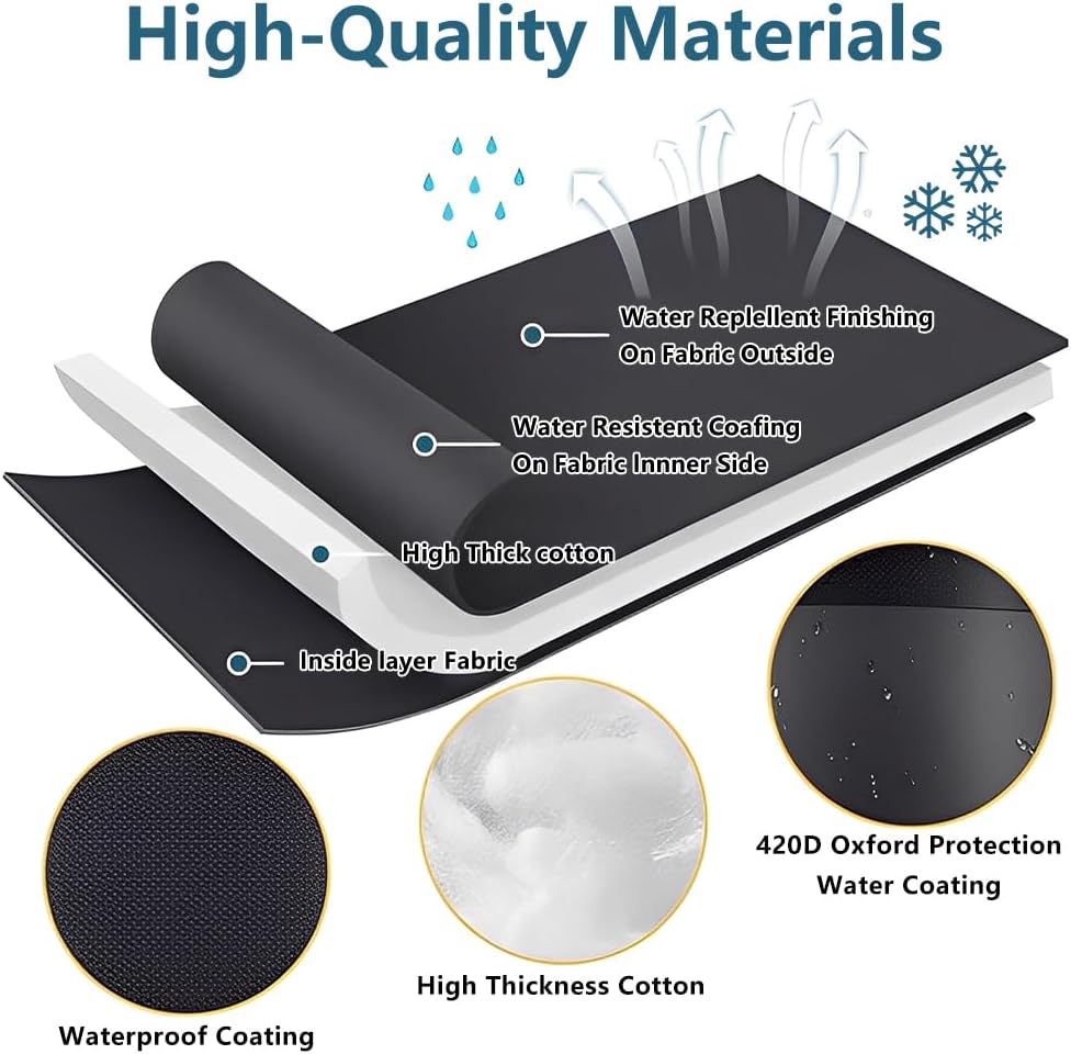 Outdoor Faucet Covers for Winter, 9.8" x 6.3" Freeze-Proof Insulated Spigot Cover, Waterproof Hose Bib Covers for Outside Taps, Heavy-Duty Winterizing Protection for Garden Yard & Patio (2Pcs)