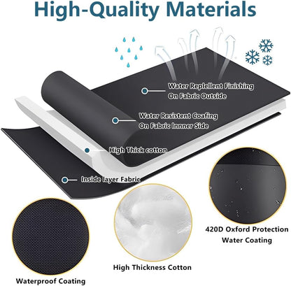 Outdoor Faucet Covers for Winter, 9.8" x 6.3" Freeze-Proof Insulated Spigot Cover, Waterproof Hose Bib Covers for Outside Taps, Heavy-Duty Winterizing Protection for Garden Yard & Patio (2Pcs)