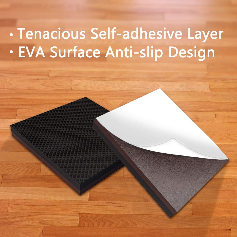 Yelanon Non Slip Furniture Pads -12pcs 4" Furniture Grippers Hardwood Floors, Non Skid for Furniture Legs,Self Adhesive Rubber Feet, Anti Slide Furniture Floors Protectors for Keep Couch Stoppers