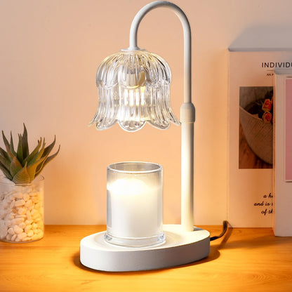 CRMILL Candle Warmer Lamp Electric Timer - Candles Warming Light Height Adjustable Dimmable Warmers Flower Lamps No Flame Heat Warm Melt Wax Jar Modern Home Decor Table Lights for Home Living Bedroom