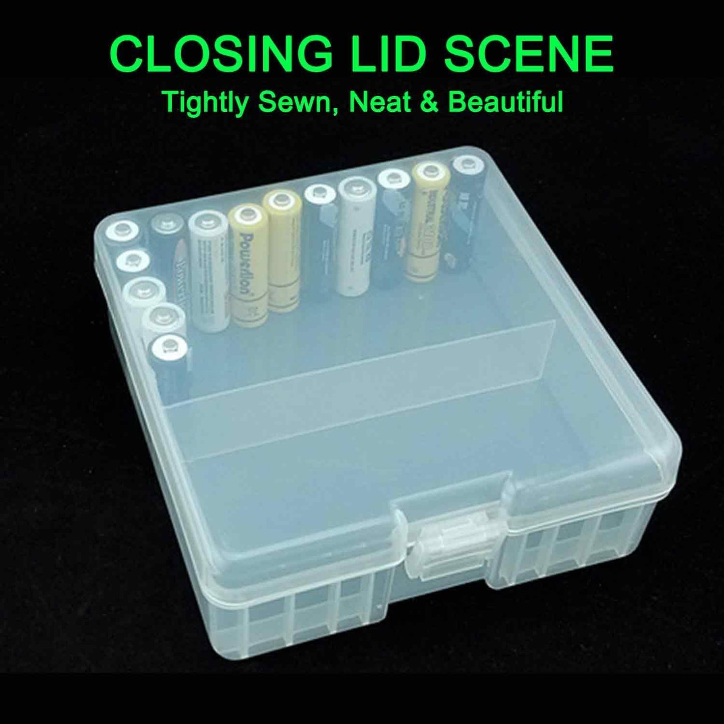 Fielect AAA/AA/C/D Battery Storage Case Holder Organizer Box Transparent