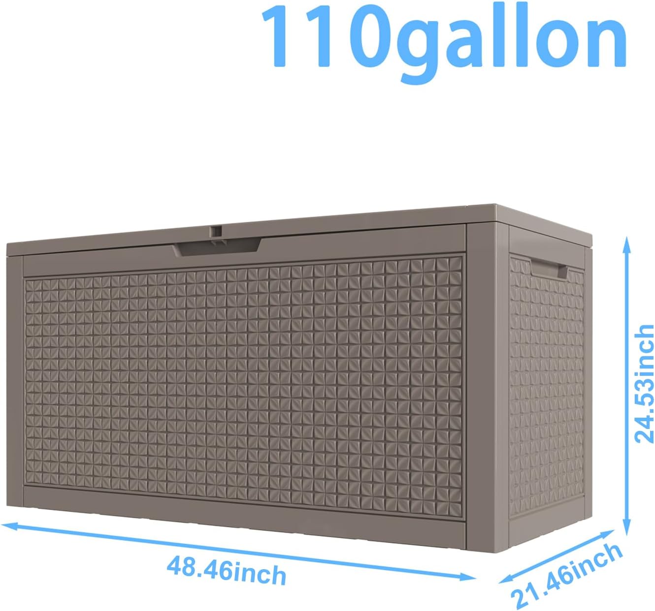 ROJIK 120 Gallon Waterproof Outdoor Deck Storage Box, Lockable Resin Patio Storage Bin with Lid for Garden Tools, Patio Cushions & Outdoor Accessories(Black)