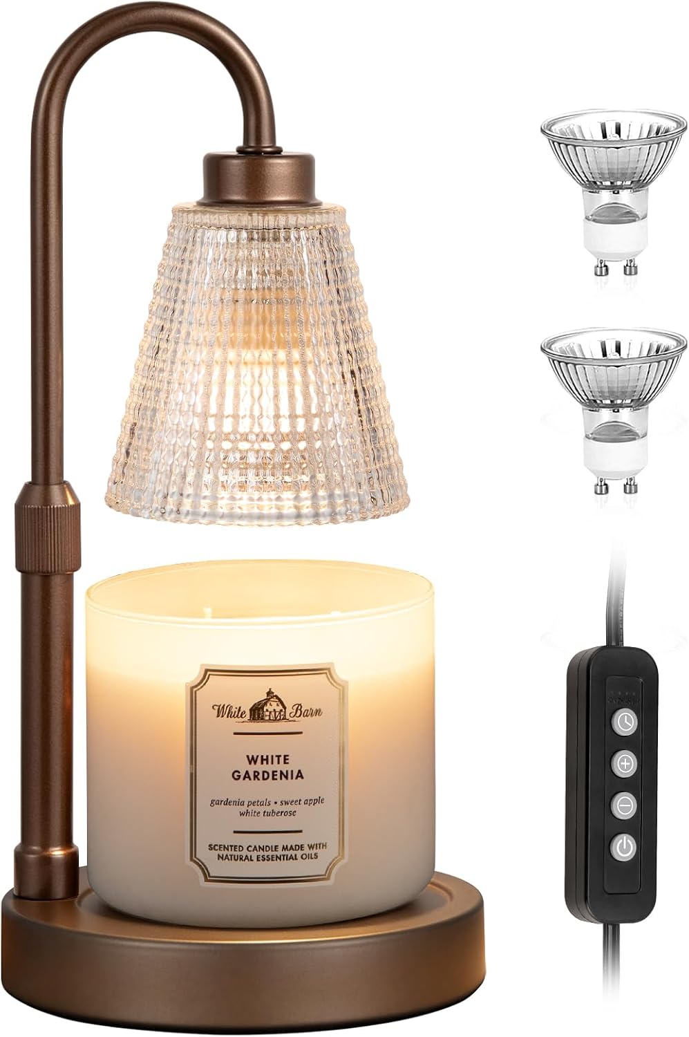 Innqoo Candle Warmer Lamp with Timer, Dimmable Candle Warmer for Jar Candles, Height Adjustable Wax Melts Warmer, Birthday Gifts for Women Mom, House Warming Gifts New Home Decor