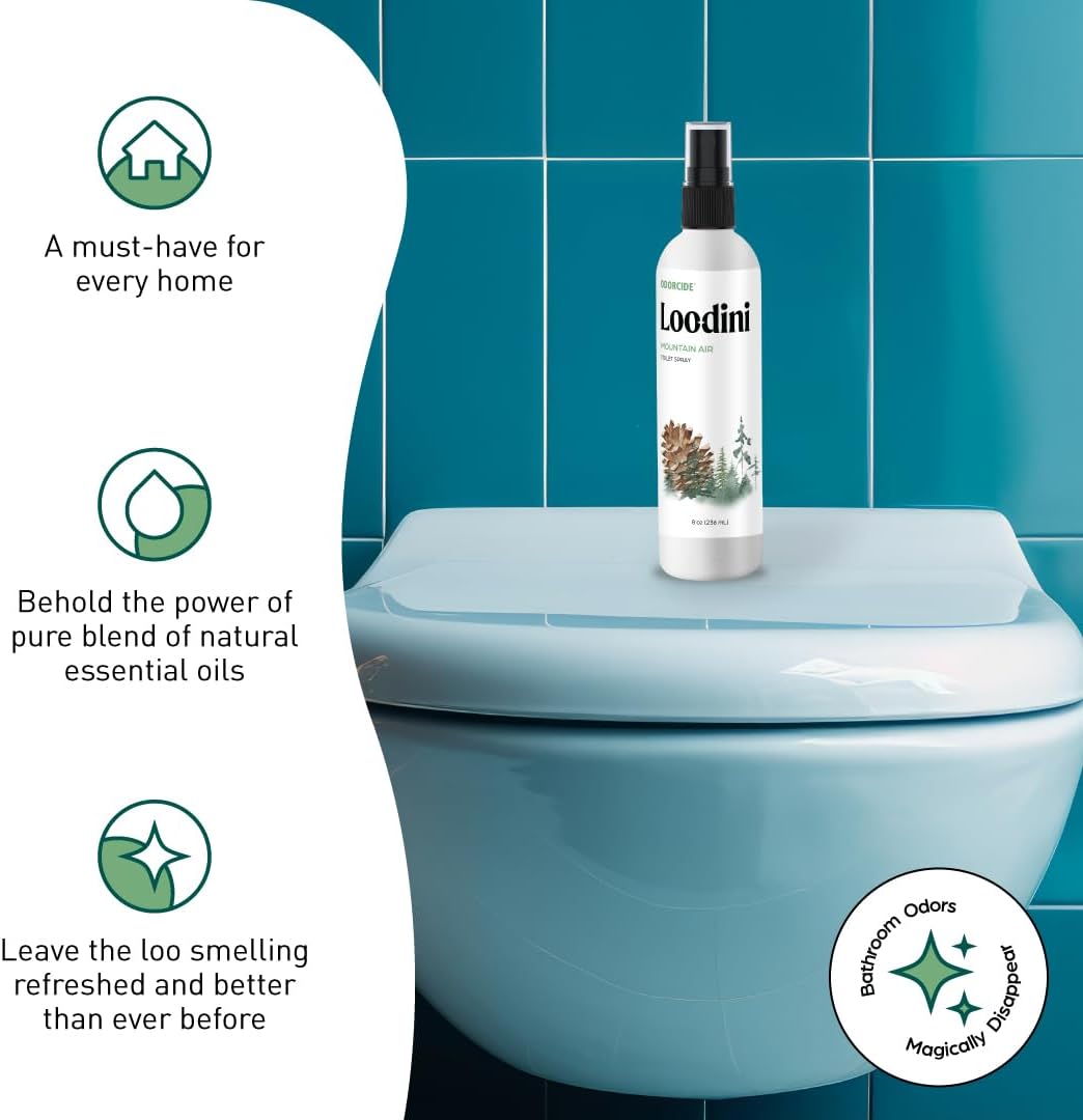 Odorcide Loo-Dini Lavender Vanilla 8oz Toilet Spray & Bathroom Spray – Use This Bathroom Spray Odor Eliminator Before You Go – Poop Spray For Toilet and Bathroom Air Freshener & Bathroom Deodorizer