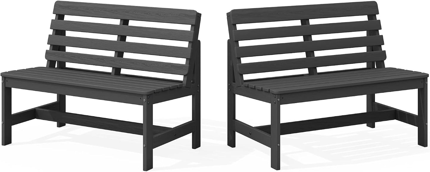 SERWALL HDPE Outdoor Storage Bench, Deck Box with Waterproof Storage Bags | All-Weather Benches | 57 Gallon Dual-Use Seat | Organizer Deck Boxes for Patio, Garden Tools & Pool | Dark Black
