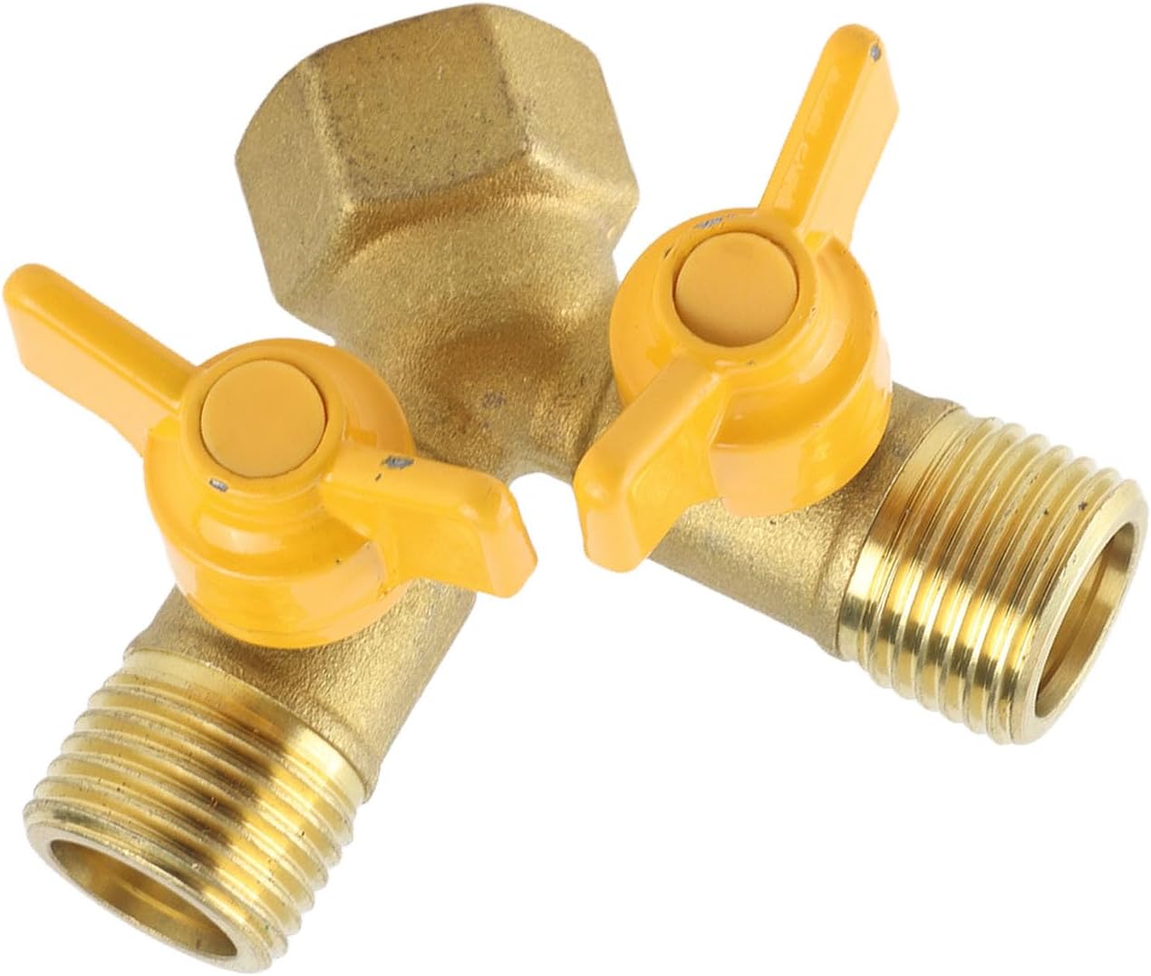 Empaque Manguera,Washing Machine Hose Splitter 2 Way,Washing Machine Laundry Tub Splitter G1 2 Brass Garden Irrigation 2 Way Double Tap Hose Adapter Dual Faucet Connector