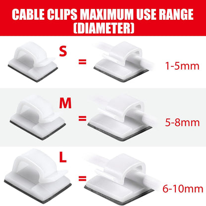 Blulu 100 Pcs Adhesive Cable Wire Clips, Outdoor Light Clips, Cord Management Wire Organizer Cord Holder for Holiday String Lights, Under Desk, Car, Wall, TV PC Ethernet Cable(Small,Clear)