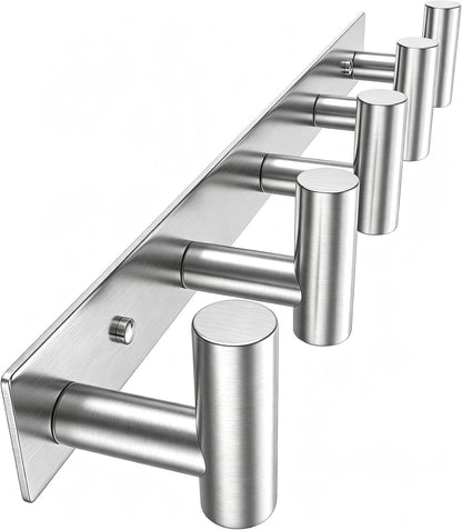 Wall Mounted Coat Rack-3 Hooks, Heavy Duty Stainless Steel Wall Hooks for Towel Coat Bag, Hat Rack Coat Hanger Coat Hooks Towel Racks for Bathroom Entryway Kitchen Office (Silver, 1 Pack)