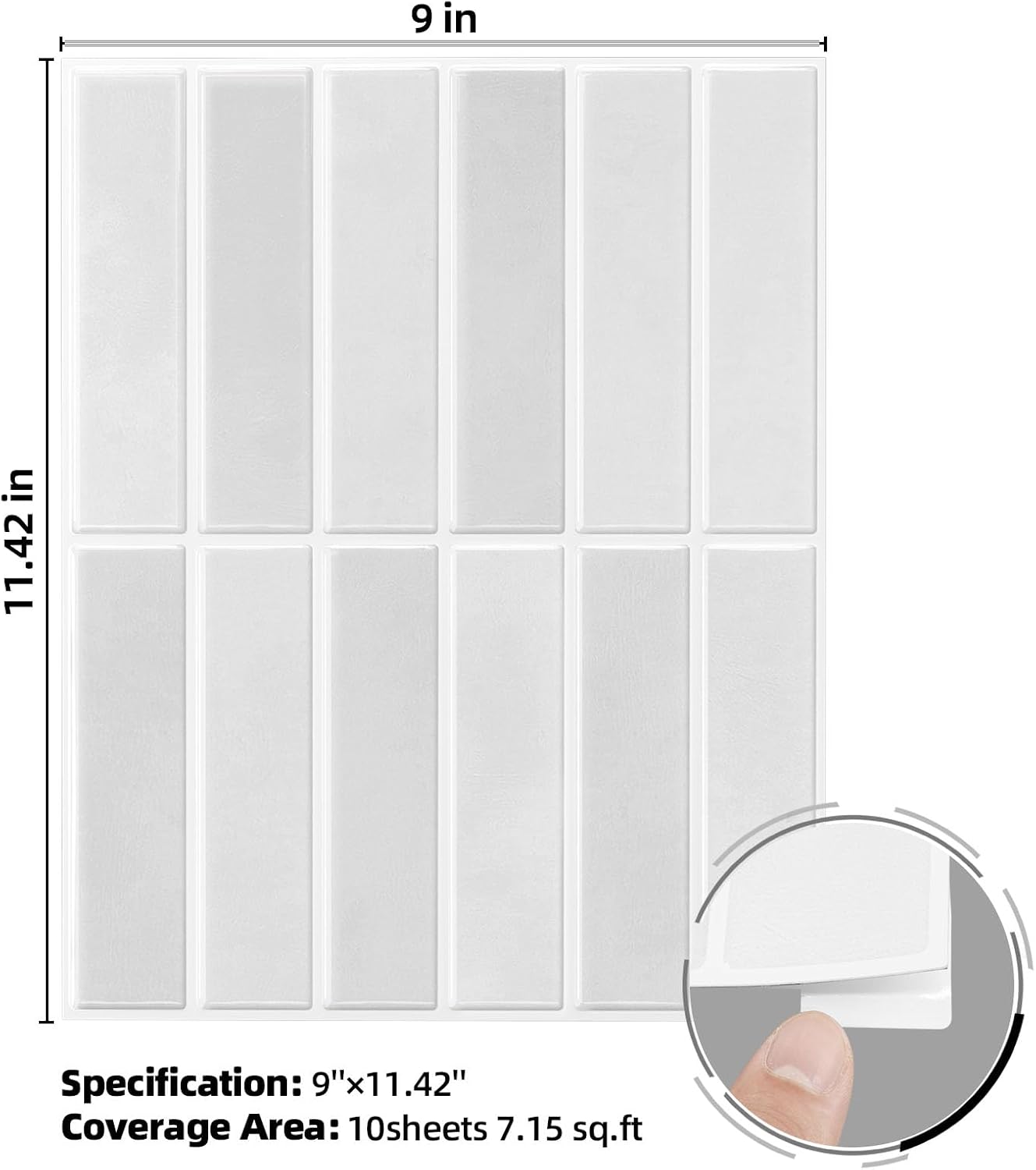 Peel and Stick Backsplash Tile for Kitchen, 10 Sheets, 11.42''x9'' | Beige Gray 3D Self Adhesive Wall Tile Back Splash for Kitchen, Bathroom, Laundry Room
