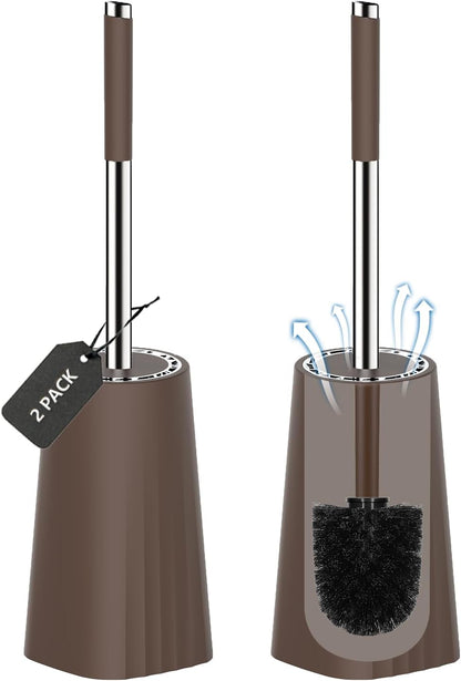 SetSail Toilet Brush, Compact Size Toilet Bowl Brush and Holder Toilet Brushes for Bathroom with Stainless Steel Handle Toilet Cleaner Brush with Durable Scrubbing Bristles, Splash-Proof