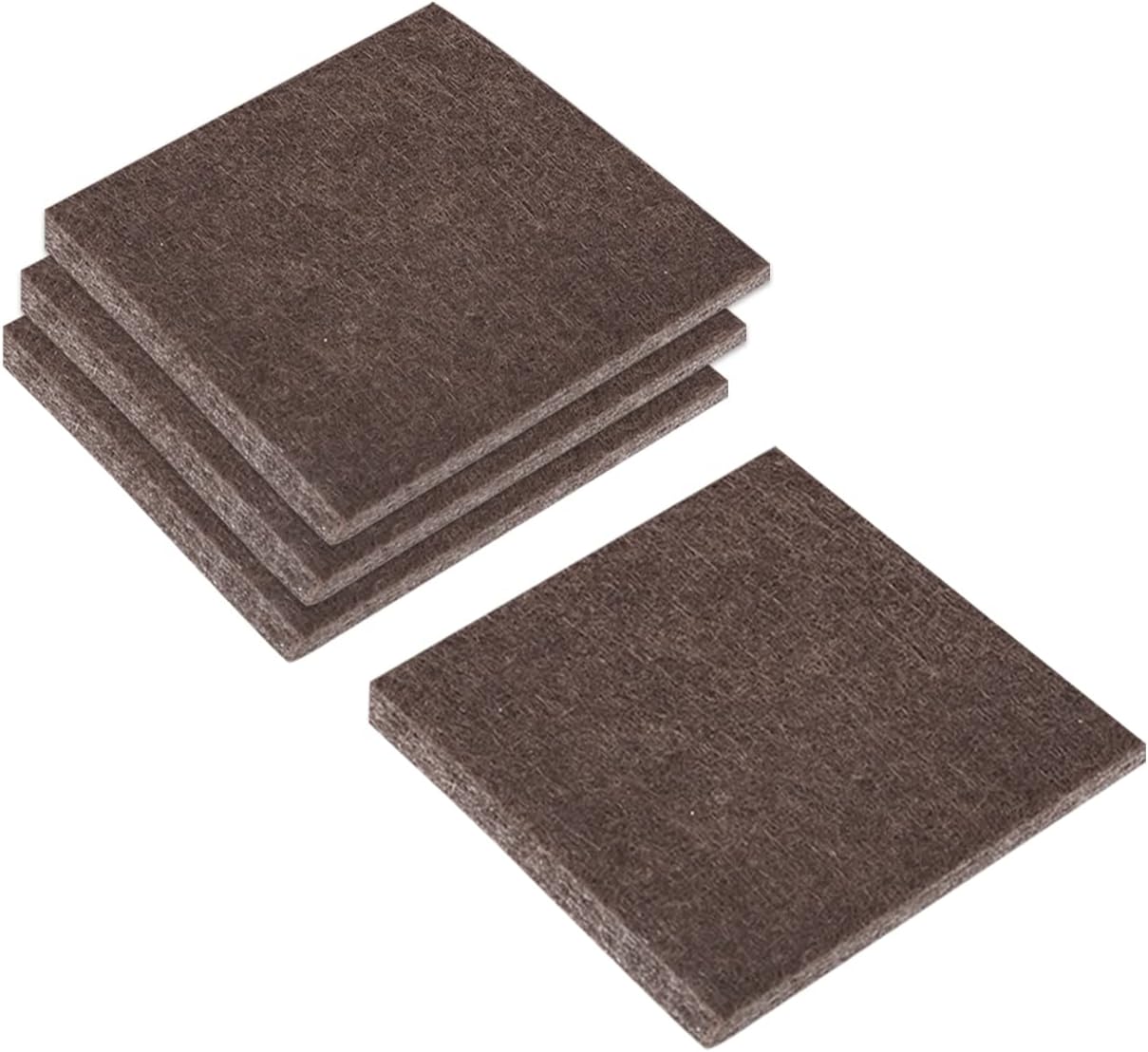 uxcell Felt Furniture Pads, 1.5-inch x 1-inch Self Adhesive Cuttable Anti Scratch Square Floor Protectors for Furniture Legs Hardwood Floor, Brown 16Pcs