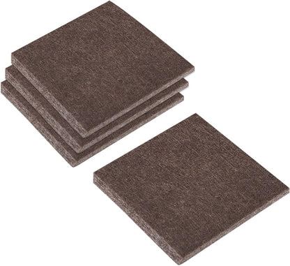 uxcell Felt Furniture Pads, 1.5-inch x 1-inch Self Adhesive Cuttable Anti Scratch Square Floor Protectors for Furniture Legs Hardwood Floor, Brown 16Pcs