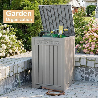 DRATO 180 Gallon Outdoor Storage Box, Large Waterproof Deck Box, Lockable Resin Storage Container with Reinforced Support for Patio Cushions, Garden Tools, UV-Resistant Outdoor Chest（Black，180 Gallon）