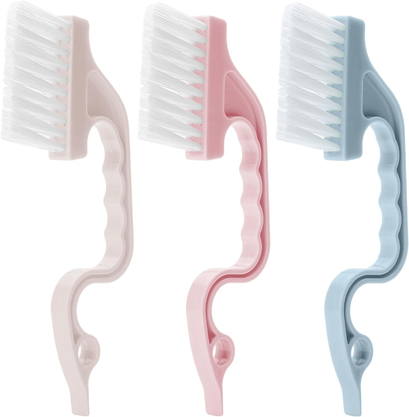 Slick- Window Track Cleaning Brush, 2 Pack, Blue Ergonomic Handle | Built-in Scraper, Multipurpose Window Track Cleaning Tool for Sliding Doors, Windows, Corners, Dust, Dirt & Narrow Gaps