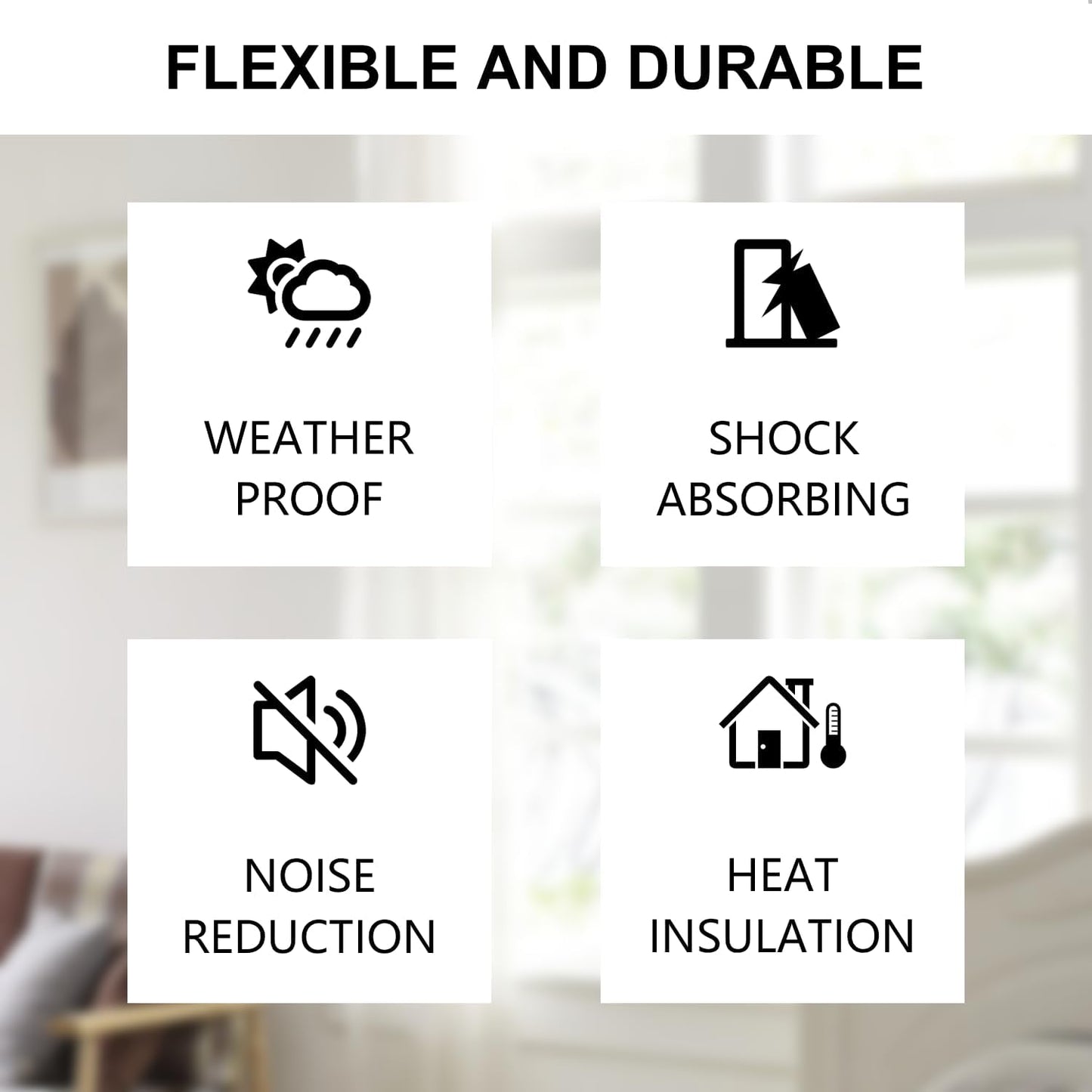 Weather Stripping Door Seal Strip, Strong Adhesive, Weatherproof, Reduce Noise, Gap Filler, Foam Insulation Tape for Doors and Windows (1/2 in x 1/4 in x 13 Ft), White