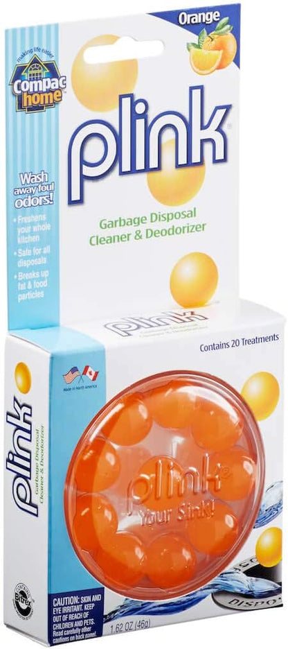 COMPAC HOME Plink Garbage Disposal Cleaner and Deodorizer, Air Fresheners for Garbage Disposal, Lemon Scent, Home Cleaning Products for Kitchen Sink and Clogged Drains, 20 Count (Pack of 1)