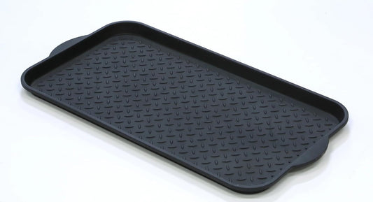 Diamond Boot Tray, 15" x 29", Black,Shoe Mat for Entryway, Mudroom or Garage, Black Floor Protection Tray