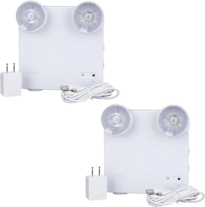 Ideal Security Rechargeable LED Power Failure Light, Adjustable Heads, up to 48 Hours, 80-140 Lumens, Emergency Light for Home, Prepared for Power Outages, White