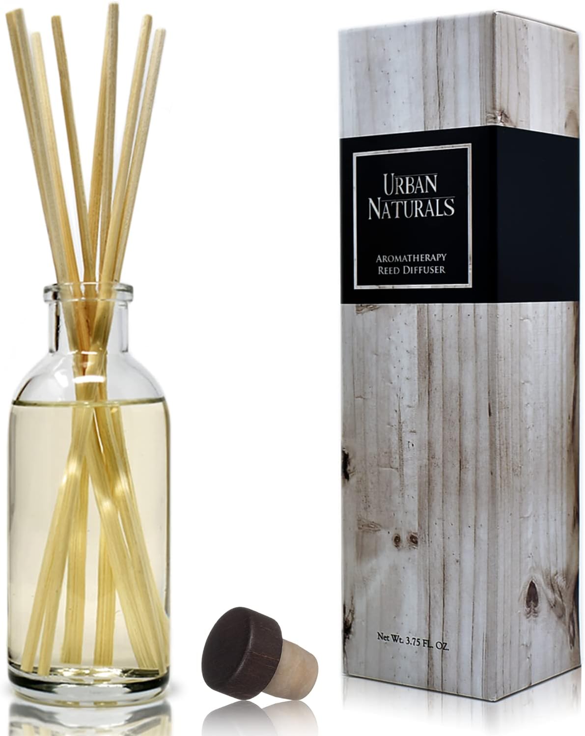 Urban Naturals Smoked Vanilla Reed Diffuser Set with Vanilla Bean, Sandalwood & Leather | Made in the USA - Colors A